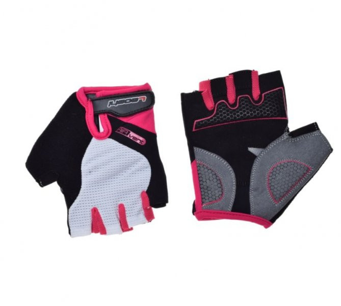 Handschuhe, Fahrrad, Schwarz/Weiss/Pink, S